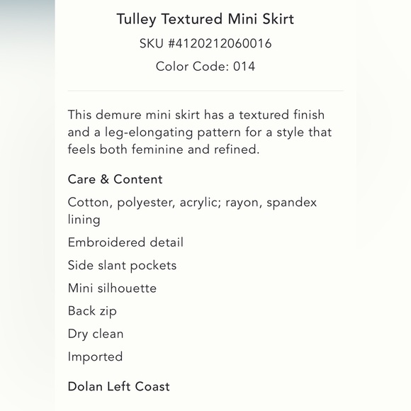 Dolan x Anthropologie Tulley Textured Mini Skirt Size M - Picture 12 of 12